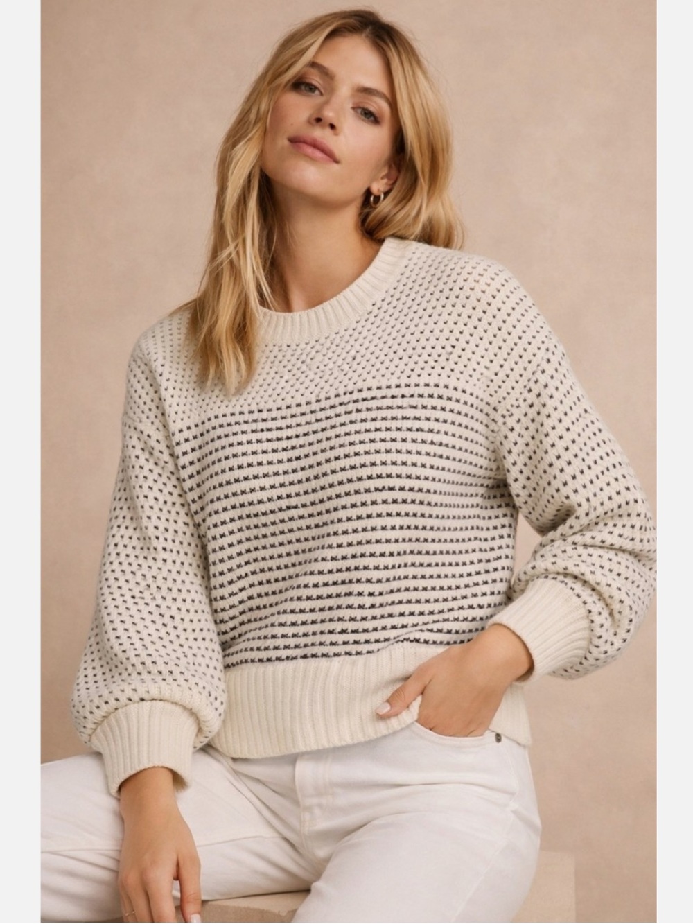 Summersalt Luxe Cashmere Wool Blend Mix Sweater Size Medium